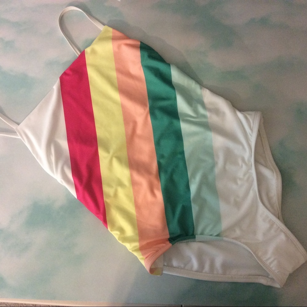New Free Press Hailee Striped One Piece Swimsuit - Picture 3 of 7